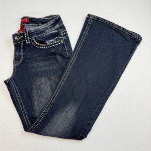 Red Rivet Blue Flare Wide Leg Jeans